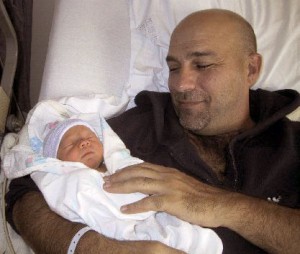 Kevin Gage with infant son Ryder - Jan 2007